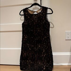 Max Studio Black Floral Lace Mini Dress